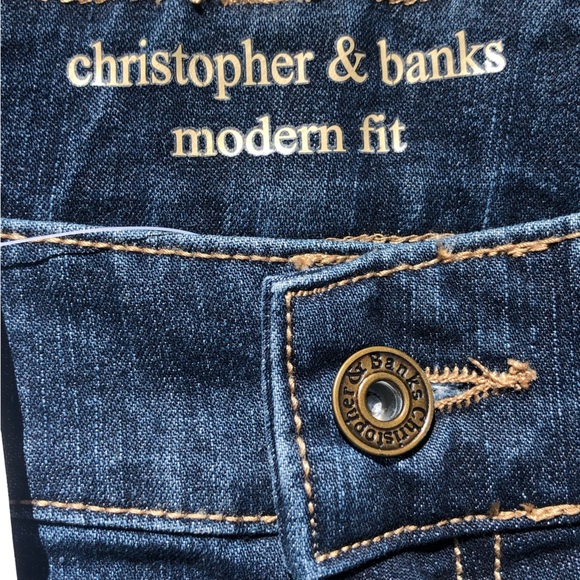 NWT Christopher & Banks 12 Short Modern Fit Dark Wash Boot Cut Jean - Picture 8 of 10